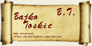 Bajko Toskić vizit kartica